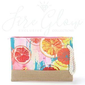 Multicolor Summer Fruit / Citrus Clutch Wristlet